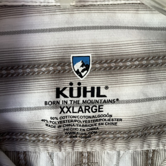 Kuhl Button Up Shirt Mens XXL Short Sleeve Striped Casual Outdoor Hiking Camping - Picture 3 of 9